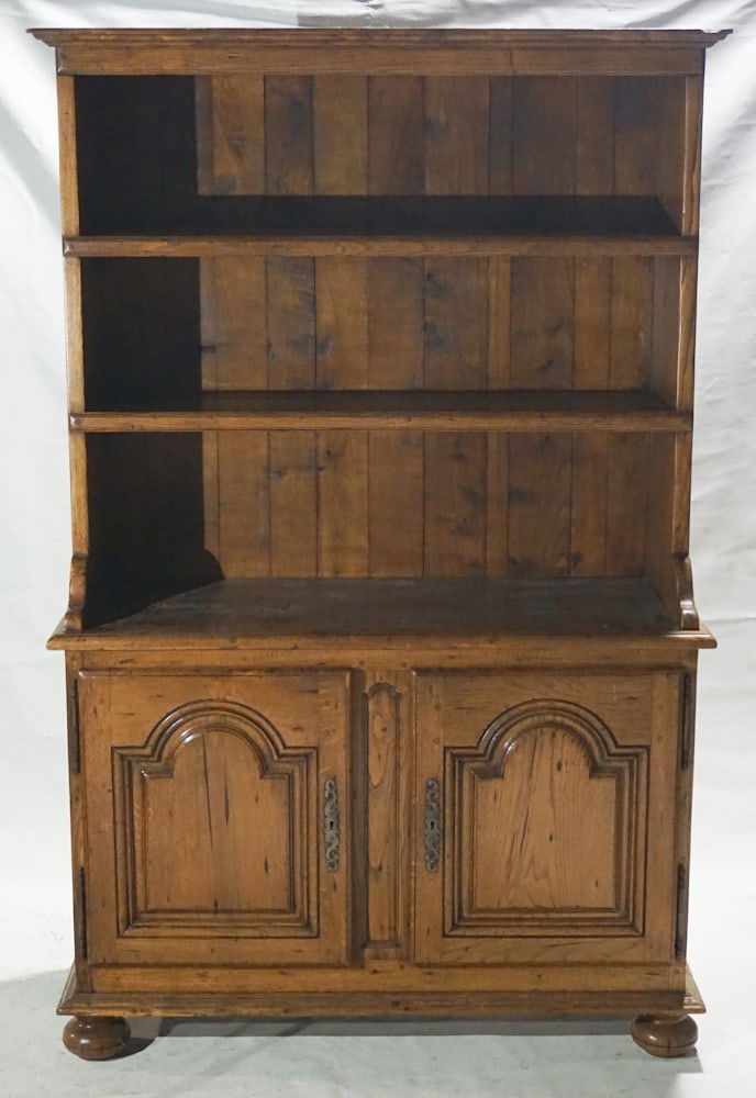 Handsome French Provincial Oak Stepback Cupboard (1 of 4)