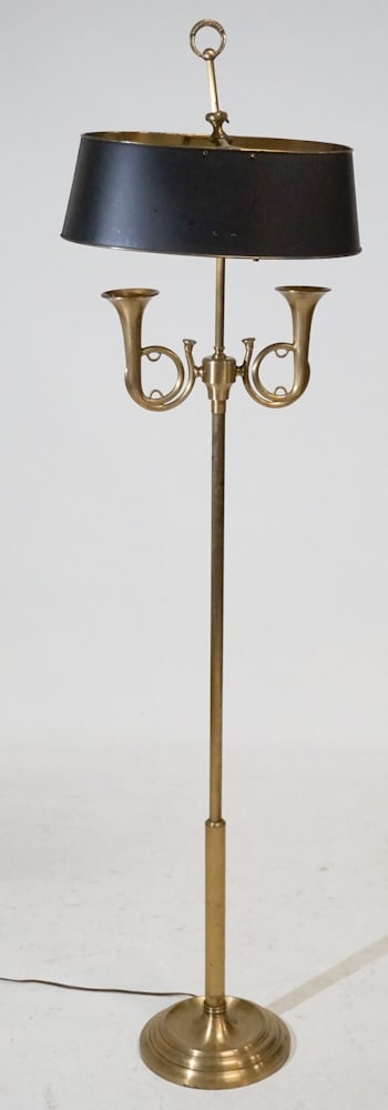 Handsome English Club Brass Sporting Floor Lamp (1 of 2)