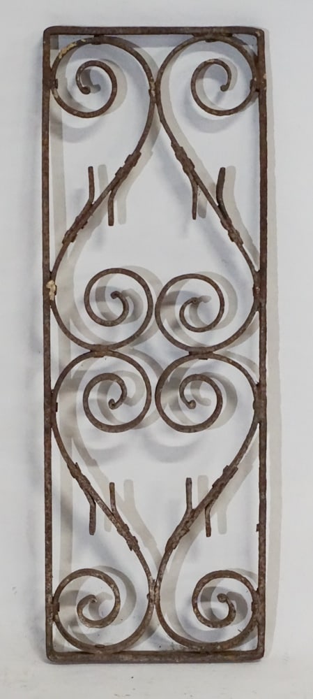 Fine Antique Charleston SC Wrought Iron Segment: 19th century. The piece is nicely wrought and has fine lines. Good condition, nice patina throughout. W12" H34 1/4" Example having been discovered in Charleston by the current owner.
