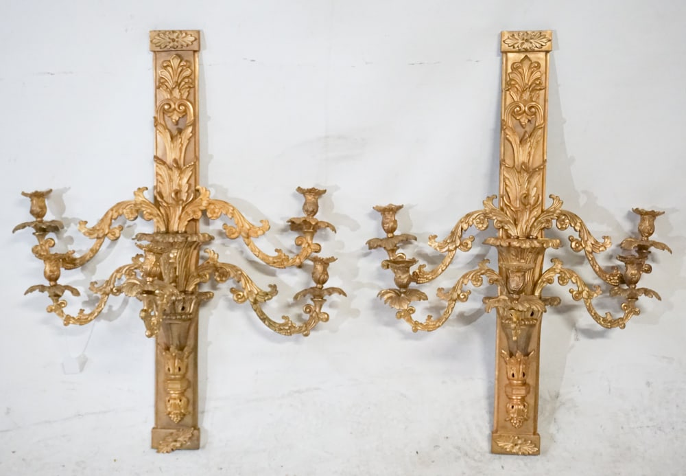 Pair Antique French Cast & Gilt Bronze Wall Sconce (1 of 4)