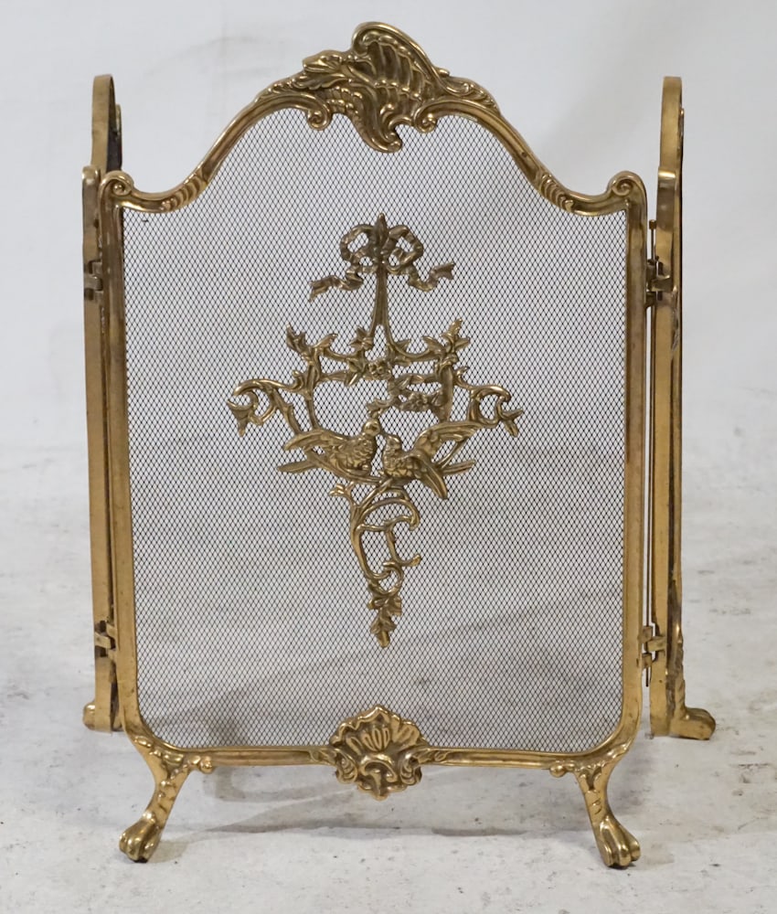 English Polished Brass Folding Fire Screen (1 of 2)