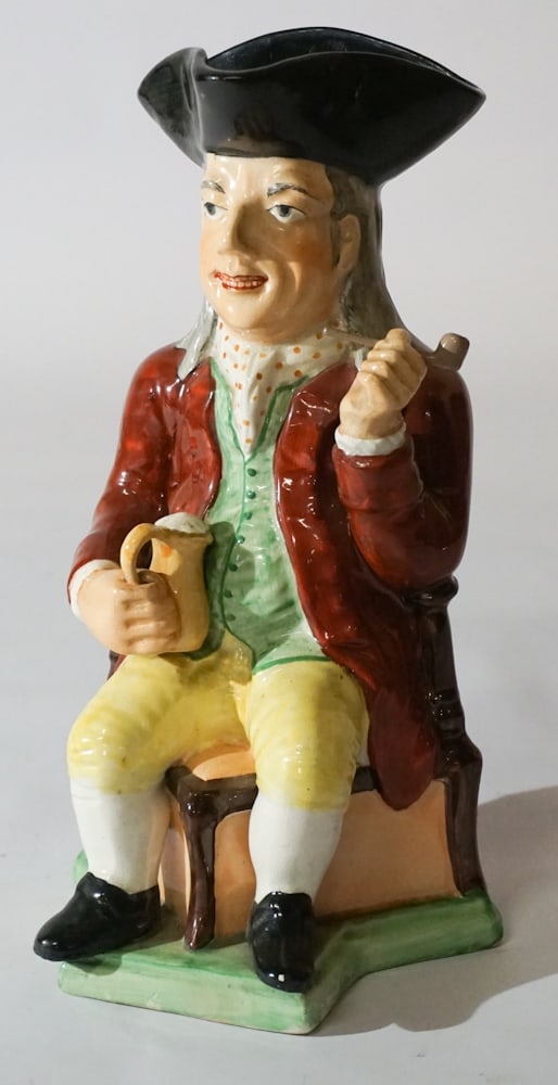 Antique English Staffordshire Pottery Toby Pitcher (1 of 5)