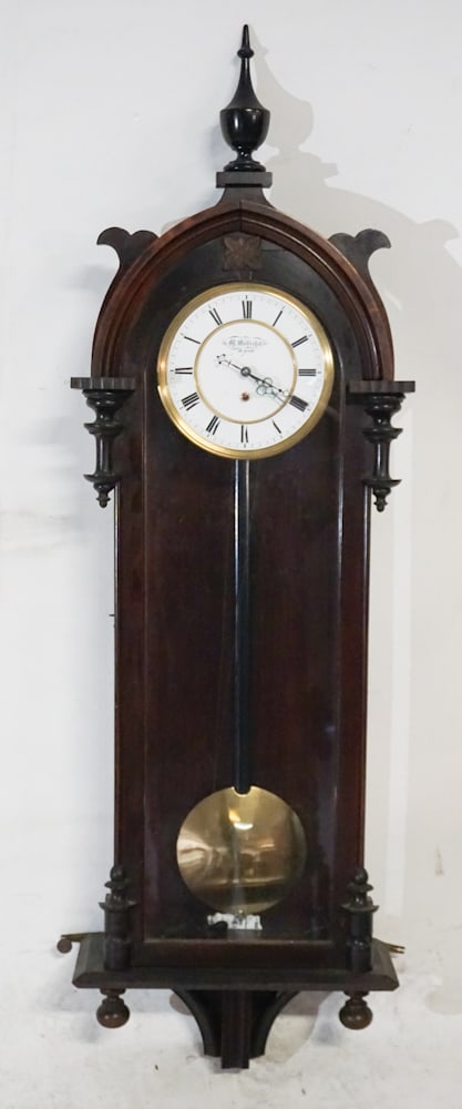 Antique German Mahogany Wall Regulator Clock (1 of 2)