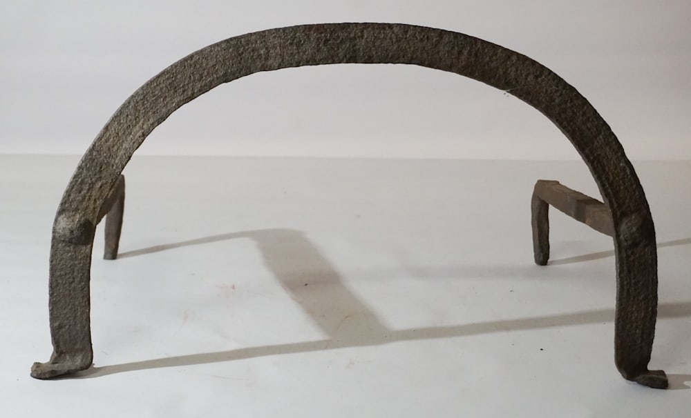 Antique Folk Art Wrought Iron Fireplace Log Stand (1 of 2)