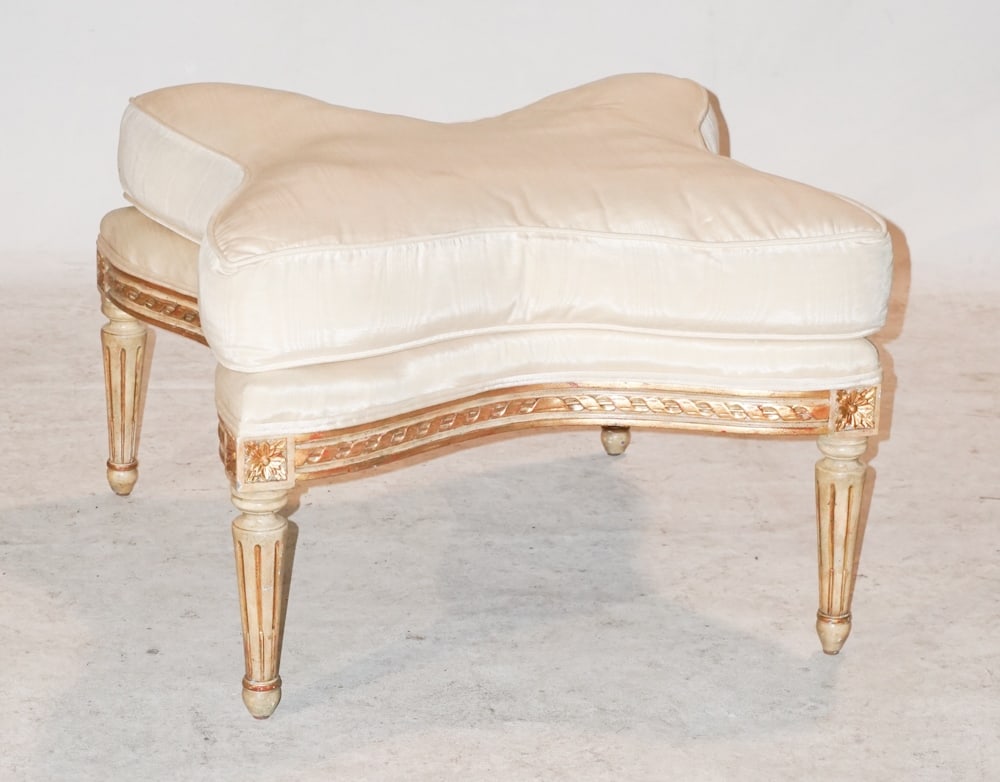 Hollywood Regency Upholstered Footstool (1 of 2)