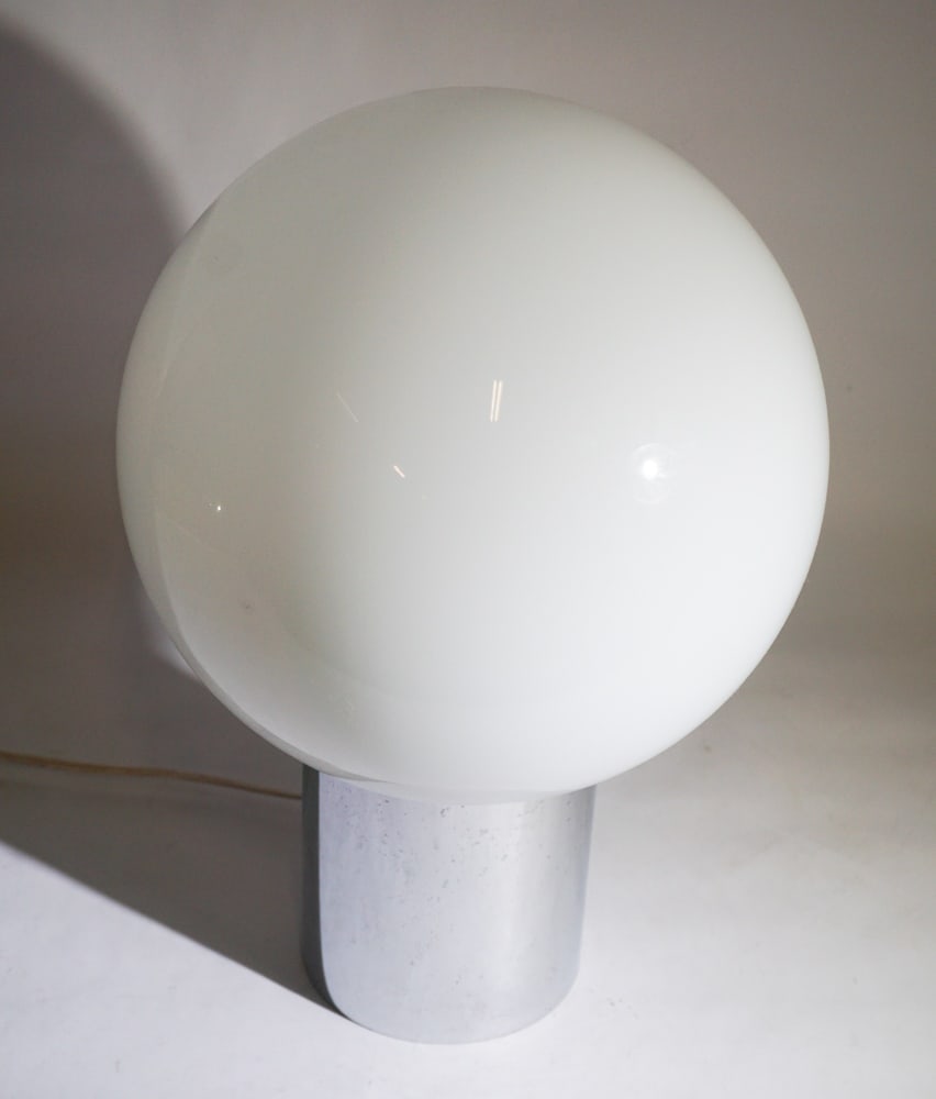 Mid Century Chrome & Orb Glass Table Lamp (1 of 1)