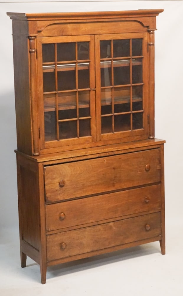 Fine SC Federal Black Walnut Secretary Bookcase (1 of 13)