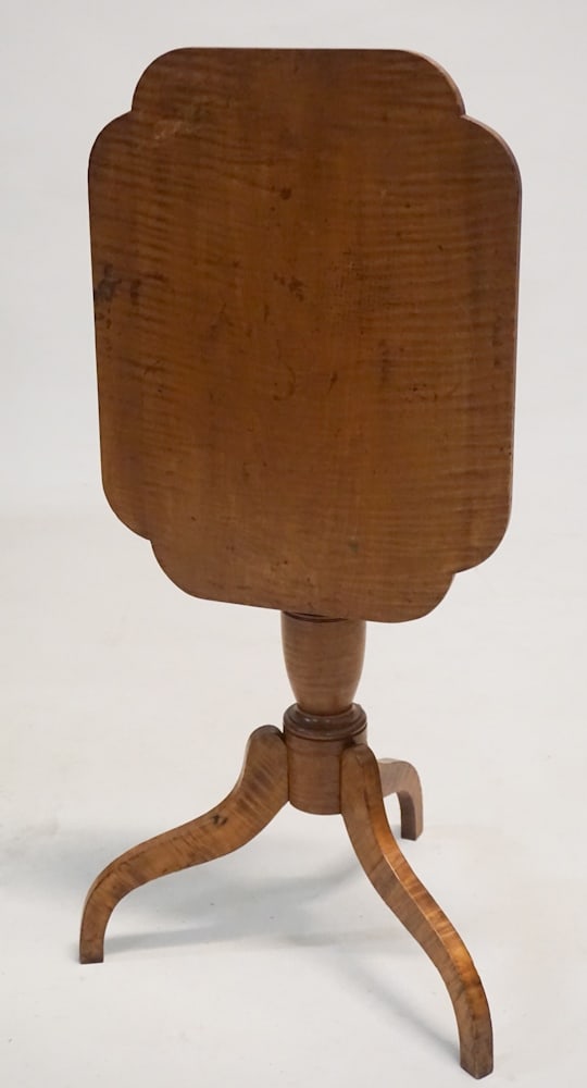 Fine Federal Tiger Maple Tilt Top Candlestand (1 of 3)