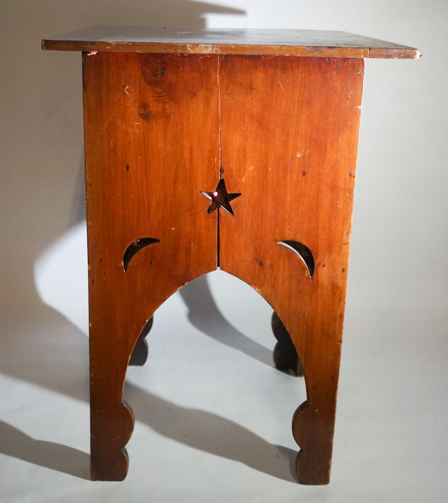 Interesting Antique Folk Art Poplar Sewing Cabinet (1 of 2)