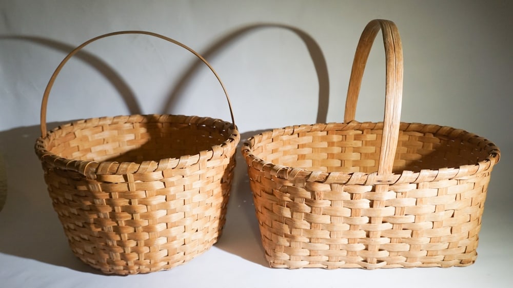 Two Vintage South Carolina Woven Splitwood Gathering Baskets (1 of 1)