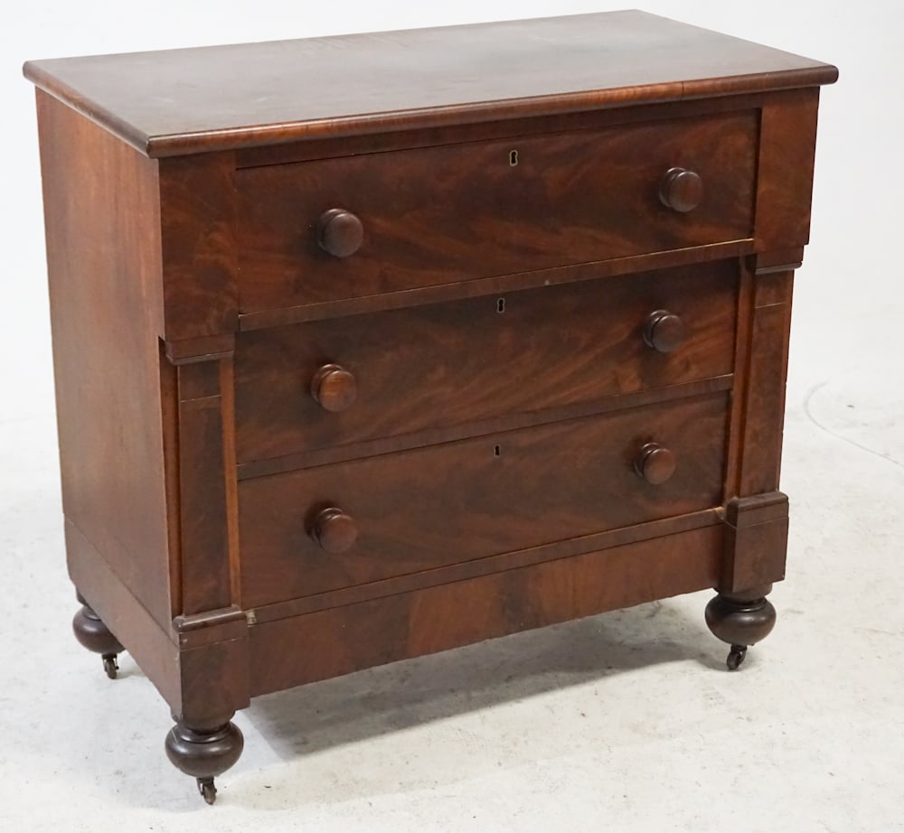 American Classical Figured Mahogany Chest (1 of 3)