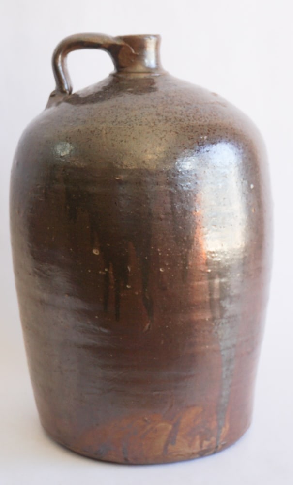 Signed Southern Stoneware Jug Edgefield (1 of 3)