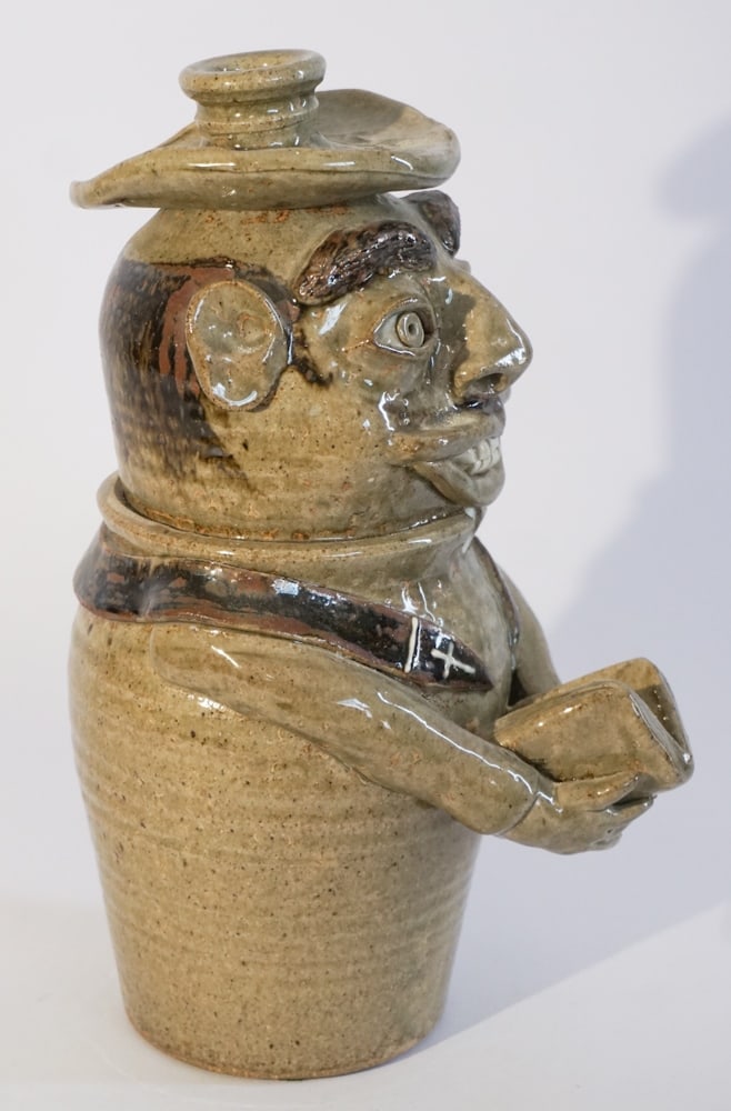 Southern Stoneware Figural Jug (1 of 3)