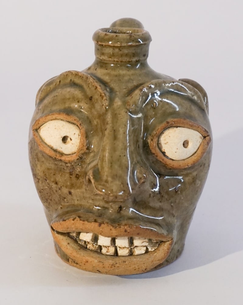 Handsome Southern Stoneware Face Jug Edgefield Style (1 of 3)