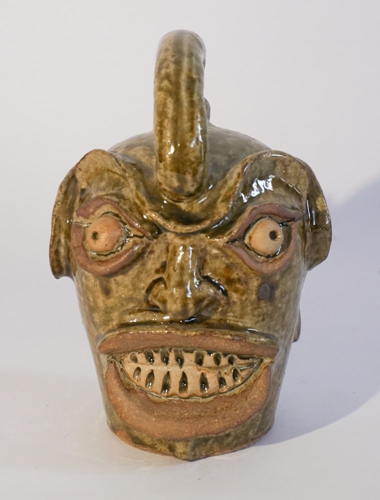 Charming Southern Stoneware Face Jug Edgefield Style (1 of 4)