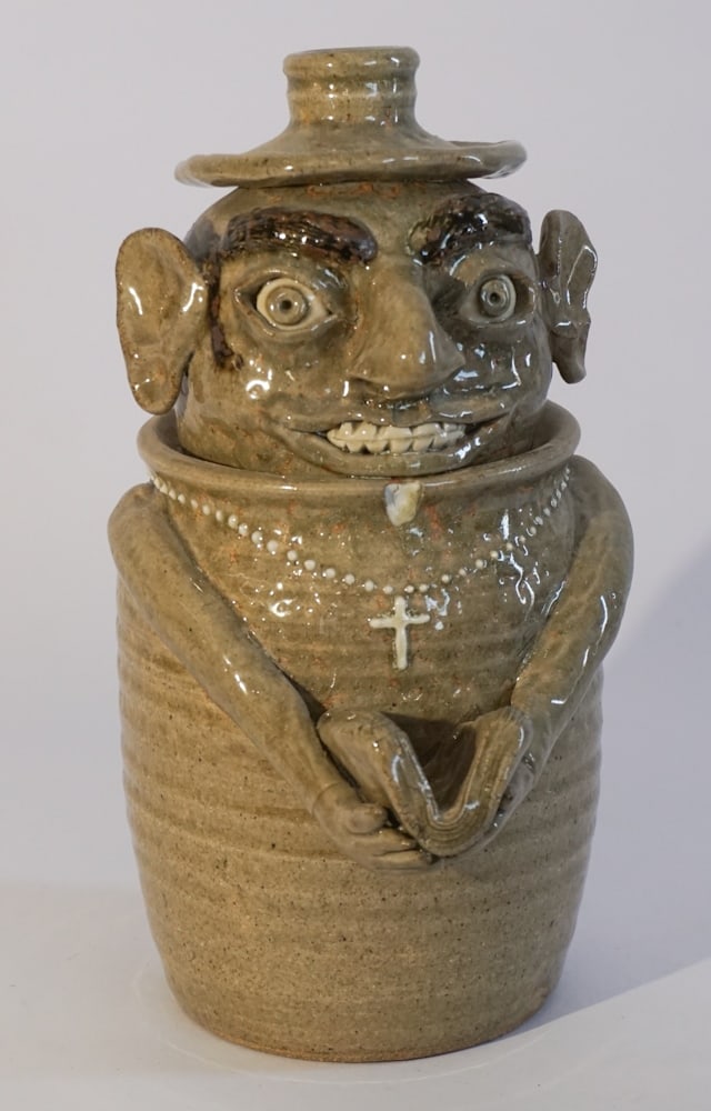 Southern Stoneware Figural Jug (1 of 4)