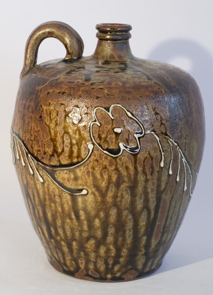 Brilliant Southern Stoneware Decorated Jug Edgefield Style (1 of 5)