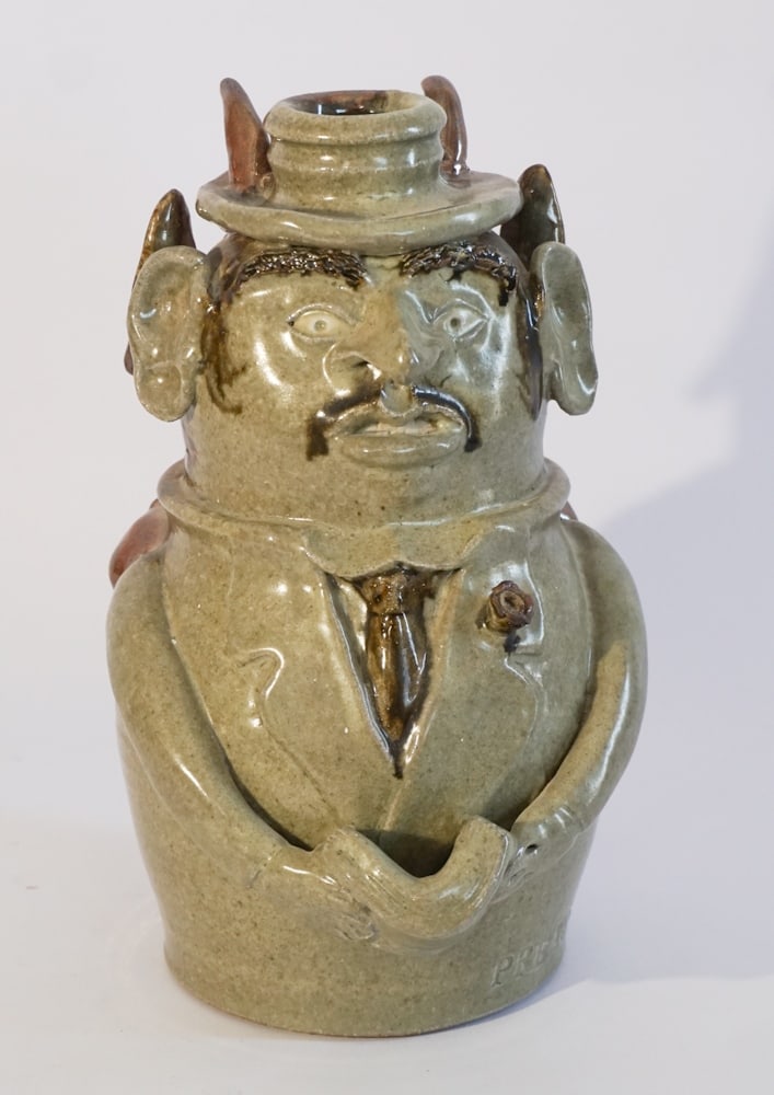 Southern Stoneware Figural Jug (1 of 4)