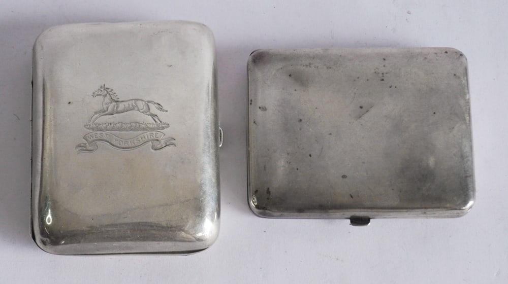 Two Antique Sterling Silver Cigarette Boxes (1 of 3)