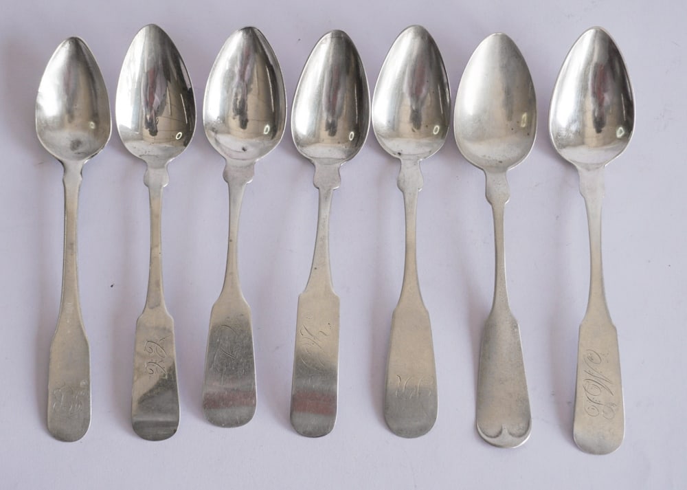 Collection Various Antique American Coin Silver Spoons (1 of 4)