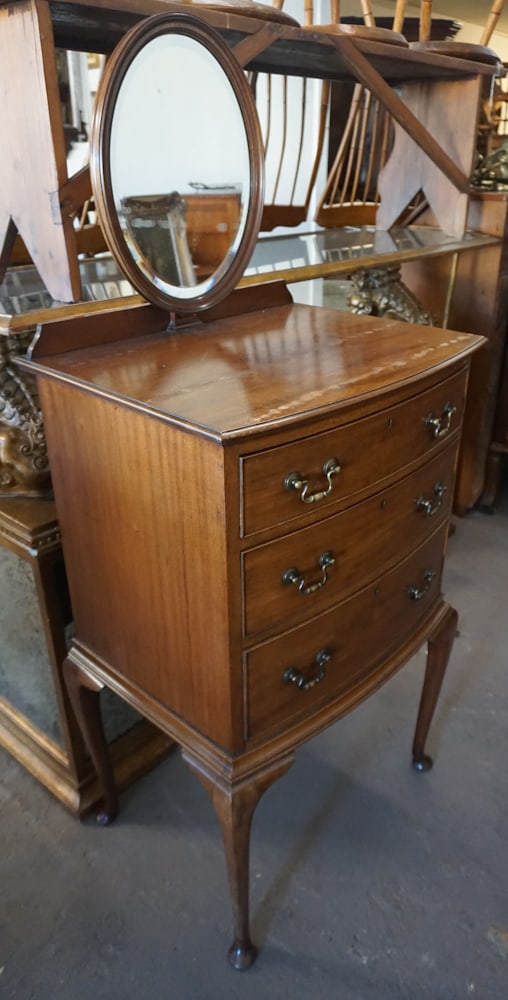 Edwardian Bow Front Mahogany Dressing Stand (1 of 1)