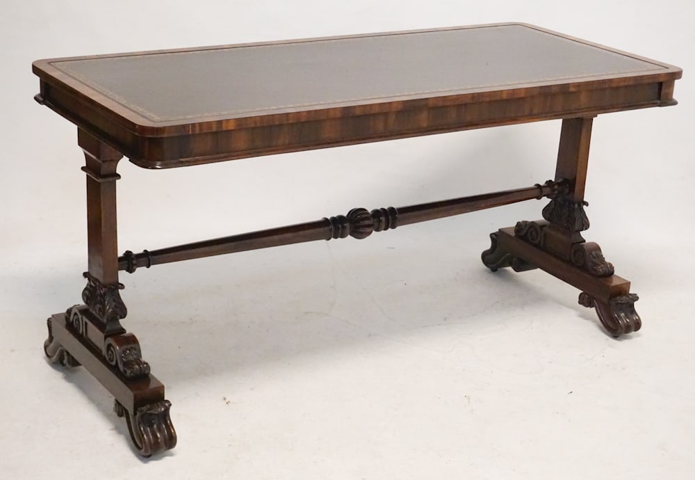 Excellent English Regency Rosewood Leather Top (1 of 4)