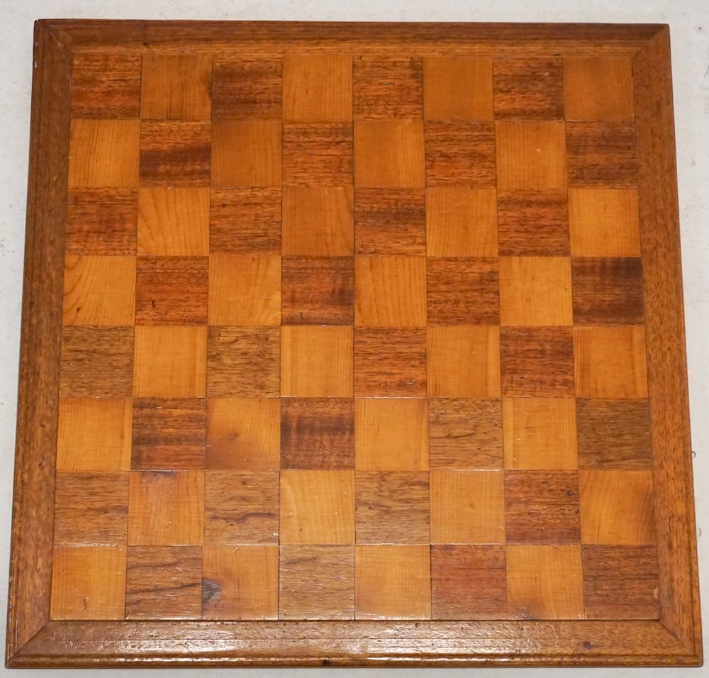 Antique American Folk Art Inlaid Game Board (1 of 1)