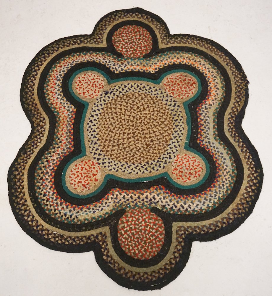 Antique American Hand Made Hook Rug (1 of 1)