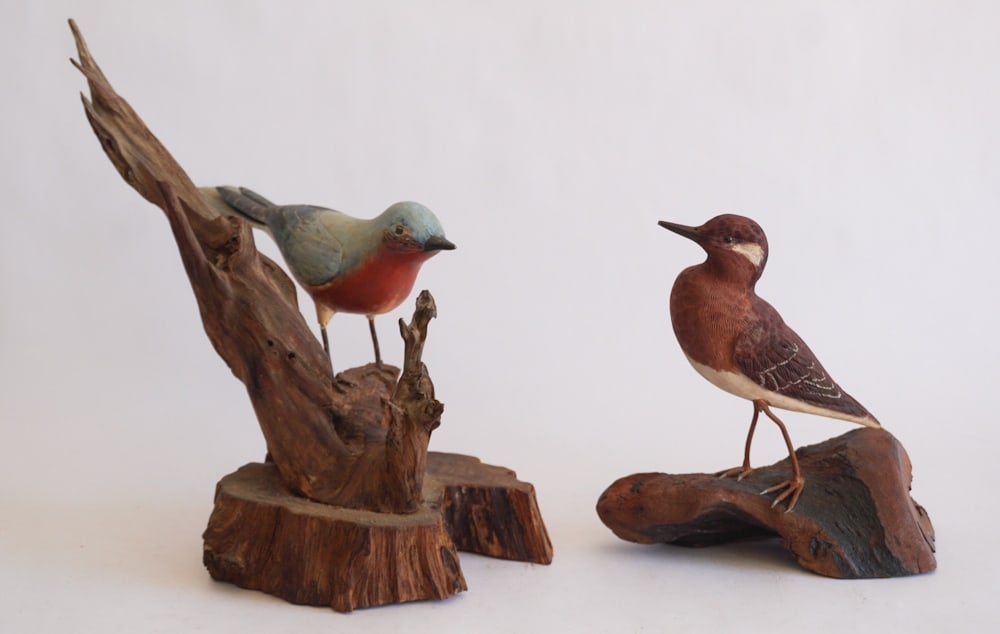 Two Vintage Carved Folk Art Bird Figures (1 of 3)