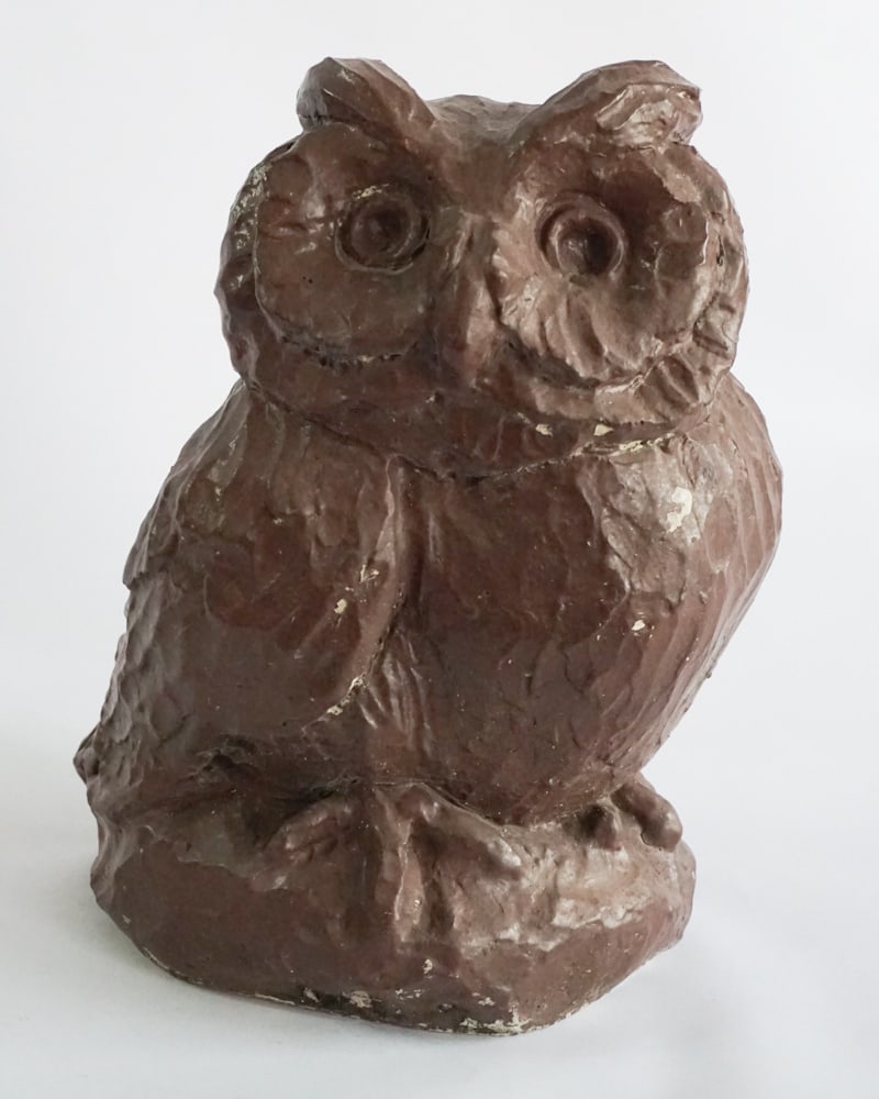 Antique Cast Stone Sculptural Screech Owl Figure (1 of 3)
