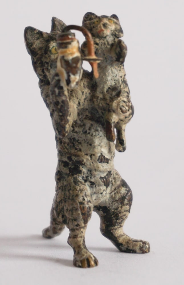 Antique Vienna Bronze Cold Painted Cat (1 of 3)