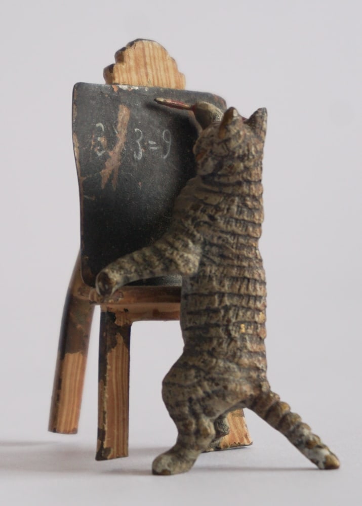 Antique Vienna Bronze Cold Painted Cat (1 of 4)