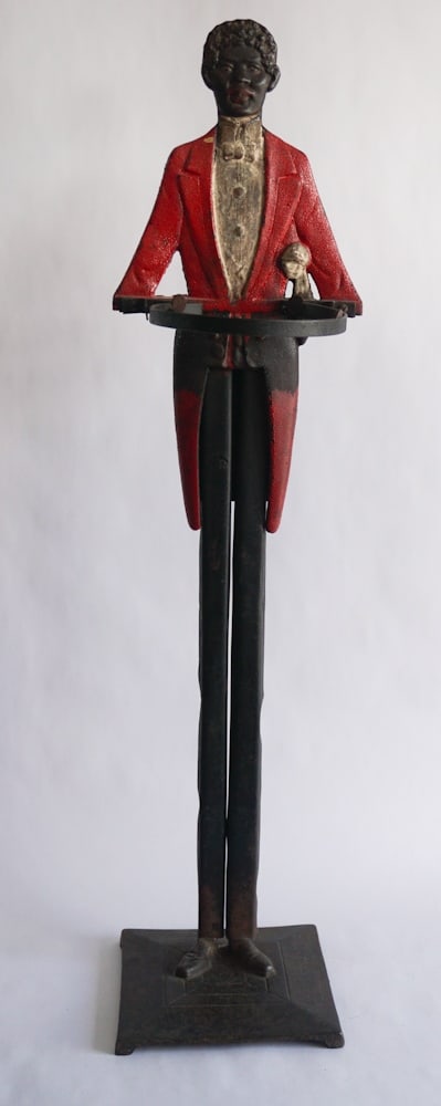 Vintage Cast Iron Cold Painted Butler Smoking Stand (1 of 3)