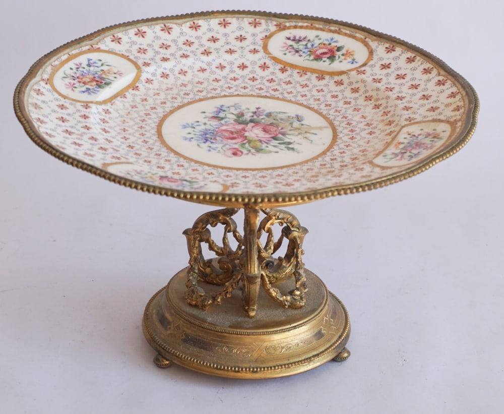 Antique Sevres Style Bronze Mounted Centerpiece (1 of 3)