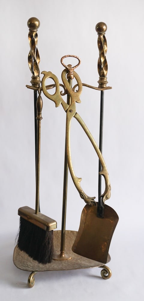 Southern Arts & Crafts Period Brass Fire Tool Set (1 of 2)