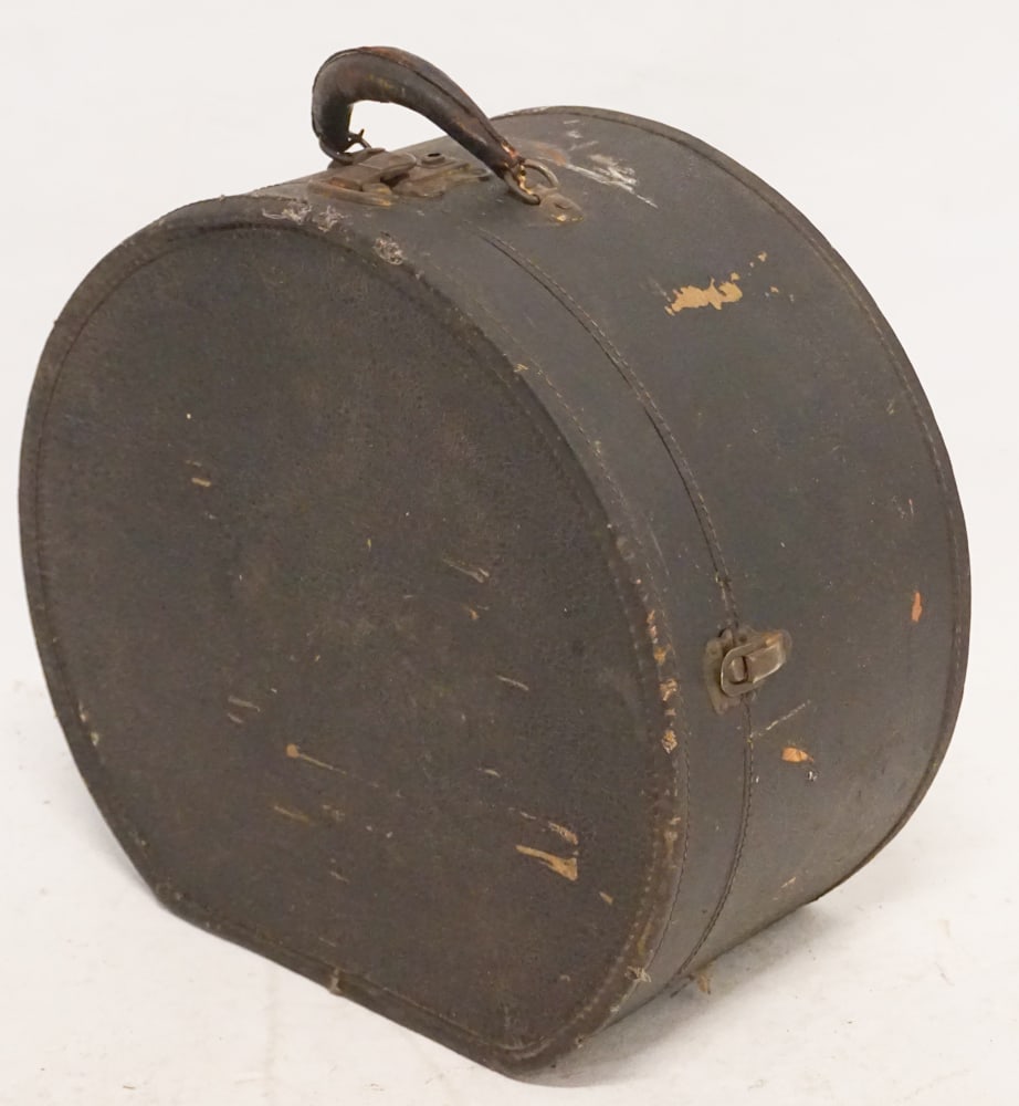 Antique Leather Hat Box (1 of 2)