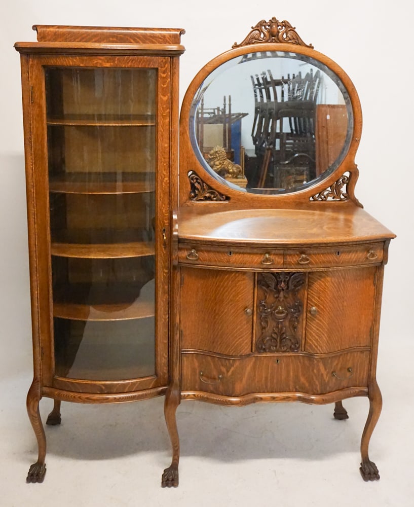 Renaissance Revival Carved Oak Bar Cabinet (1 of 5)