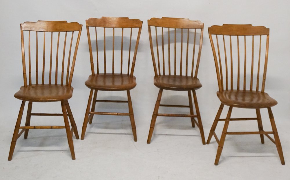 Handsome Set American Country Sheraton Maple Windor Chairs (1 of 3)