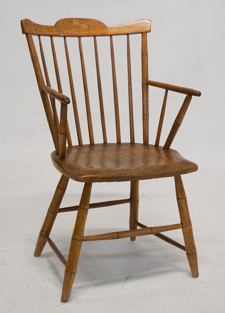 Period American Ash Turned Wood Windsor Arm Chair (1 of 2)