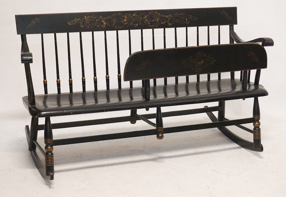 Country Sheraton Paint Decorated Rocking Windsor (1 of 3)