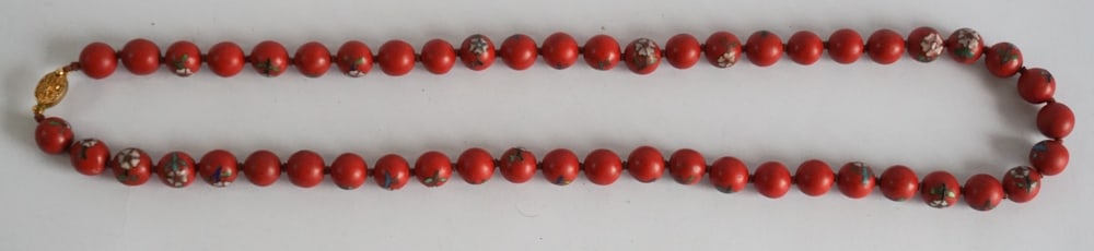 Antique Chinese Cloisonne Beaded Necklace (1 of 3)