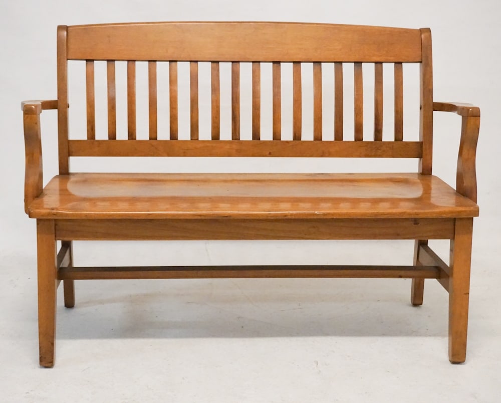 Arts & Crafts Period White Oak Settee (1 of 2)