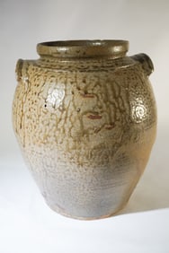 Handsome Southern Stoneware Edgefield Storage Jar