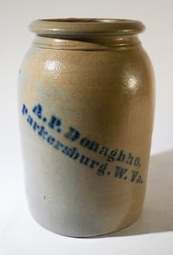 Antique Southern Stoneware Decorated Storage Jar