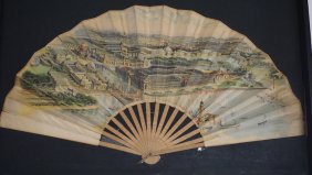 Rare World Columbian Exposition Paper & Wood Fan