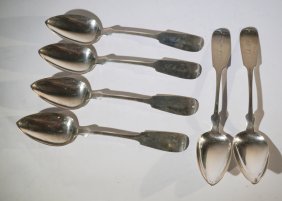 Handsome Set American Coin Silver Spoons