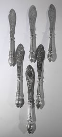 Excellent Set English Regency Silver Fish Knives