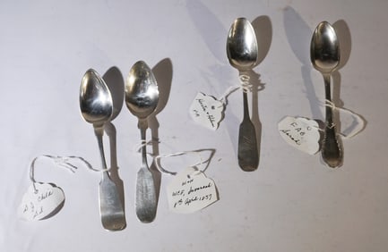 Collection Antique Georgia Coin Silver Spoons