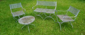 Set Mid Century Modern Iron Garden Furniture