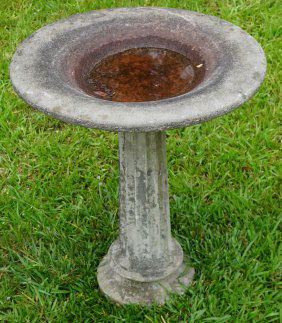 Handsome Cast Stone Garden Bird Bath